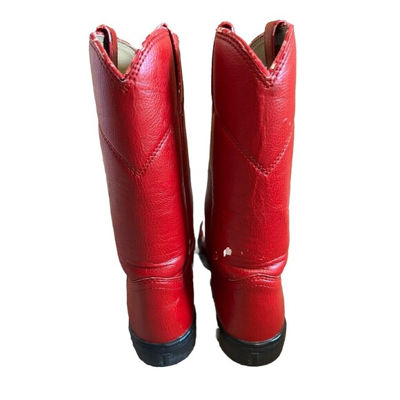 Justin Basics JBL3007 Men's Red Faux Leather Western Cowboy Boots Size 7 B *note - Picture 3 of 7